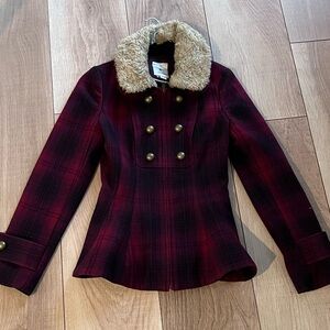 Anthropologie Elevenses Peplum Coat